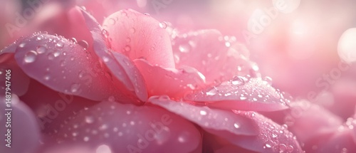 Obraz na płótnie Close up of a wet pink rose w salonie