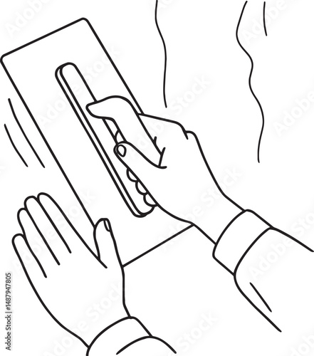 Plestering Wall with trowel vector