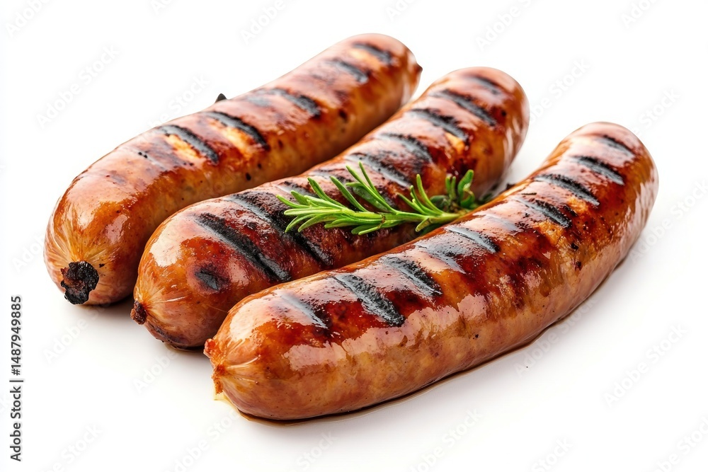 Grilled sausages with rosemary