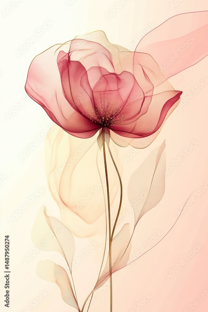 Abstract transparent flower illustration