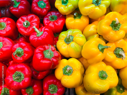 red and yellow beautiful capsicum background