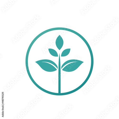 Flower sprouting from centered circular base