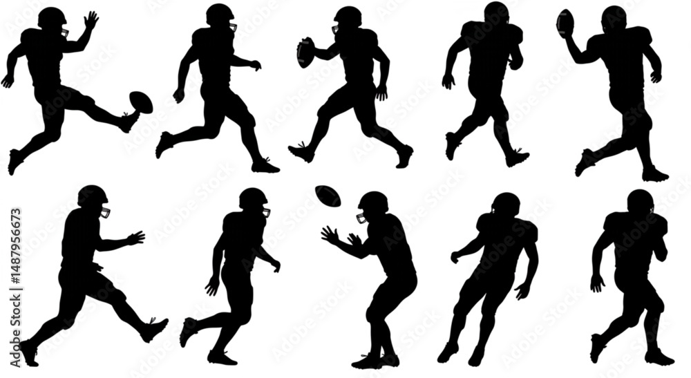 custom made wallpaper toronto digitalvarious football players in silhouette vectors
