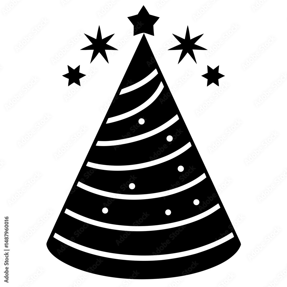 Party-hat Vector Design AI Graphics File on White Background Party-hat Vector Design AI Graphics File on White Background