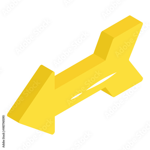 A modern style icon of double head arrows