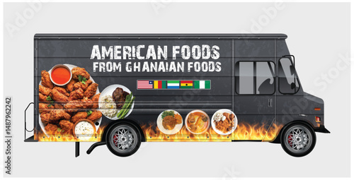 American and Ghanaian Fusion Food Truck Design