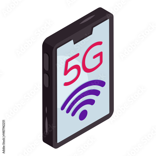 Trendy design icon of mobile 5g network 