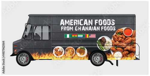 American Food Truck Design with Ghanaian Food Influences