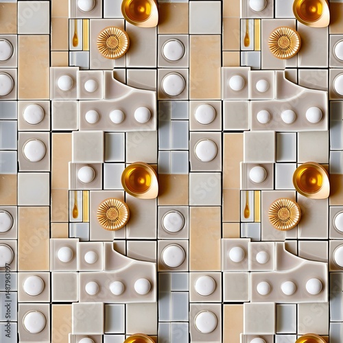 bathroom spa set on tile background