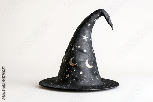 Obraz na płótnie Black witch hat with stars and moons w salonie