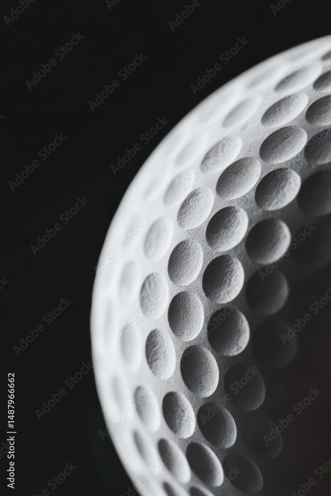 Close up golf ball dimple pattern