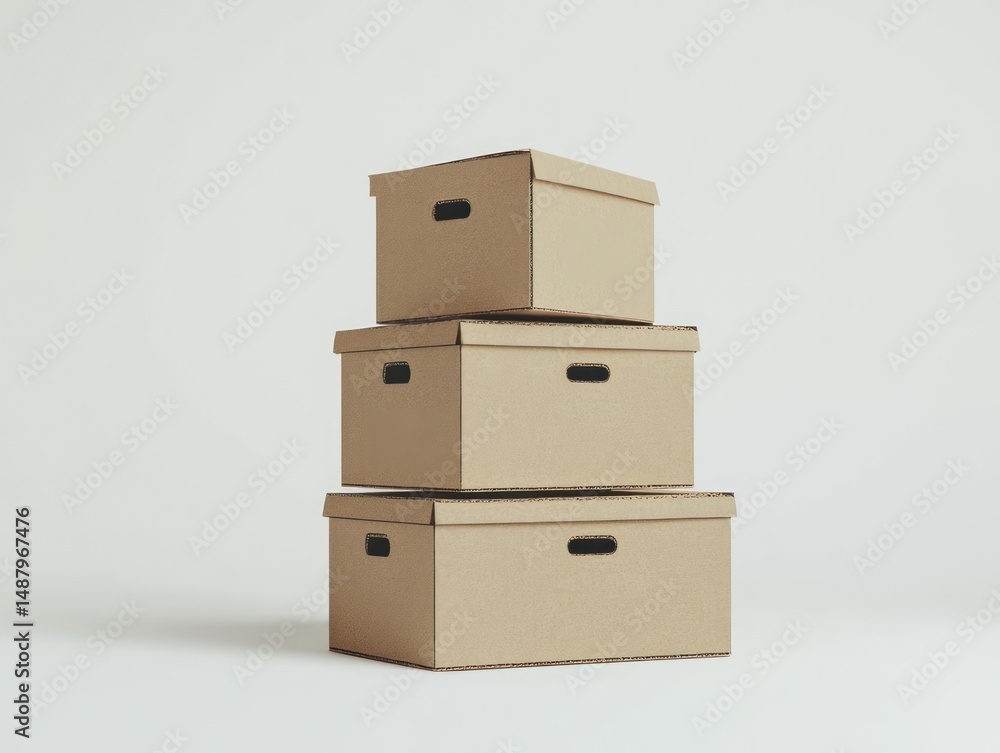 Stacked cardboard boxes