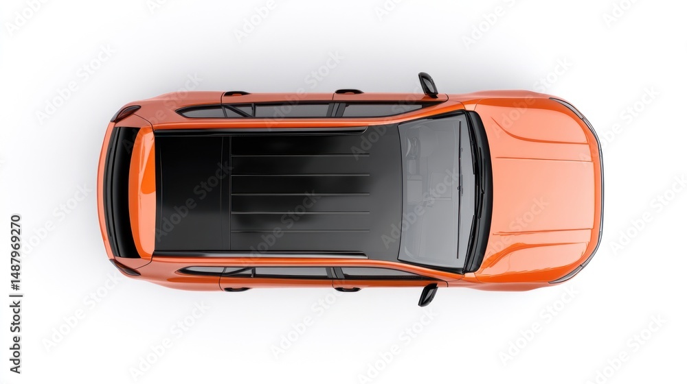 Orange suv top view