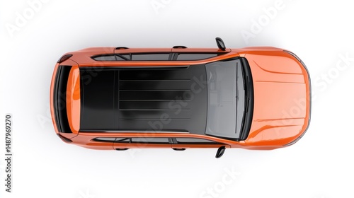 Obraz na płótnie Orange suv top view w salonie