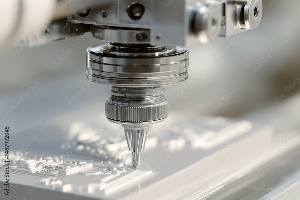 Precision Tool Engaged in Intricate Design Creation on a Modern Crafting Machine Displaying Advanced Technology Precision Tool Engaged in Intricate Design Creation on a Modern Crafting Machine Displaying Advanced Technology