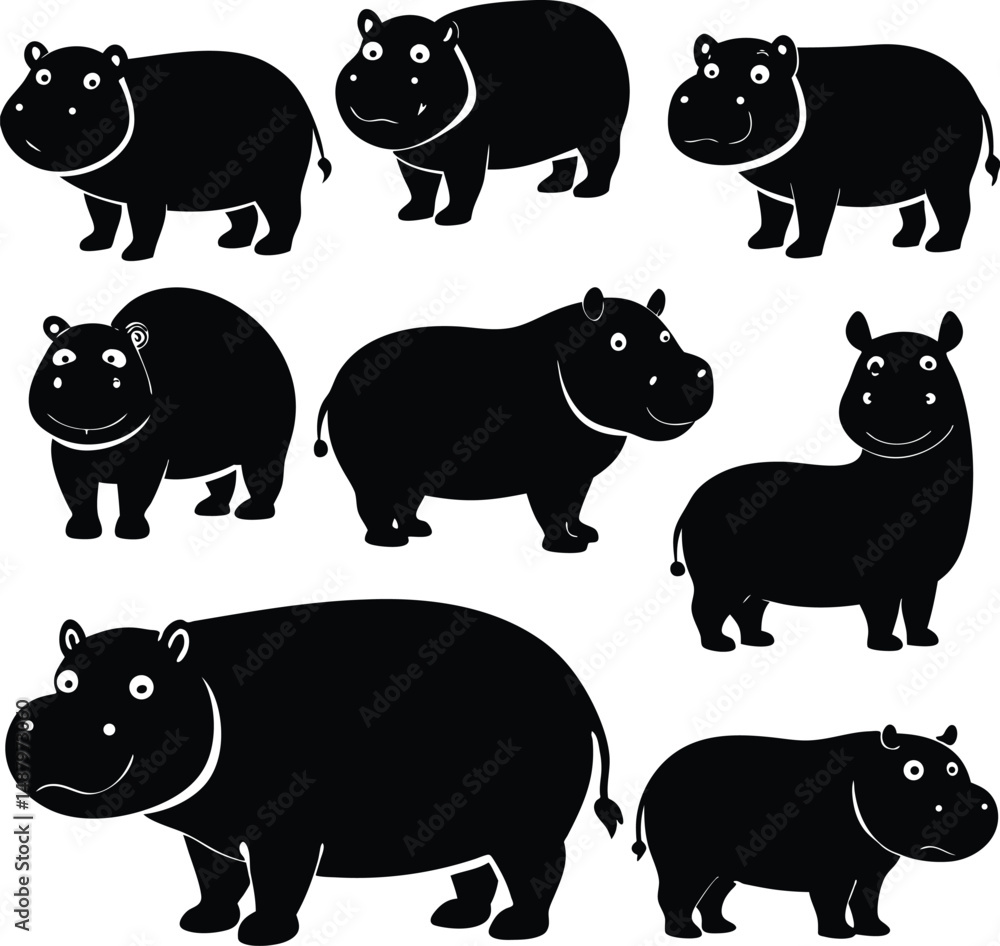 Fototapeta premium funny vector illustration of a rhinoceros