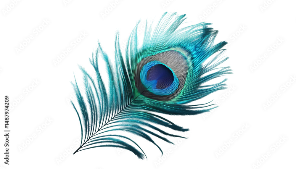 Obraz premium Detailed Peacock Feather Close-up