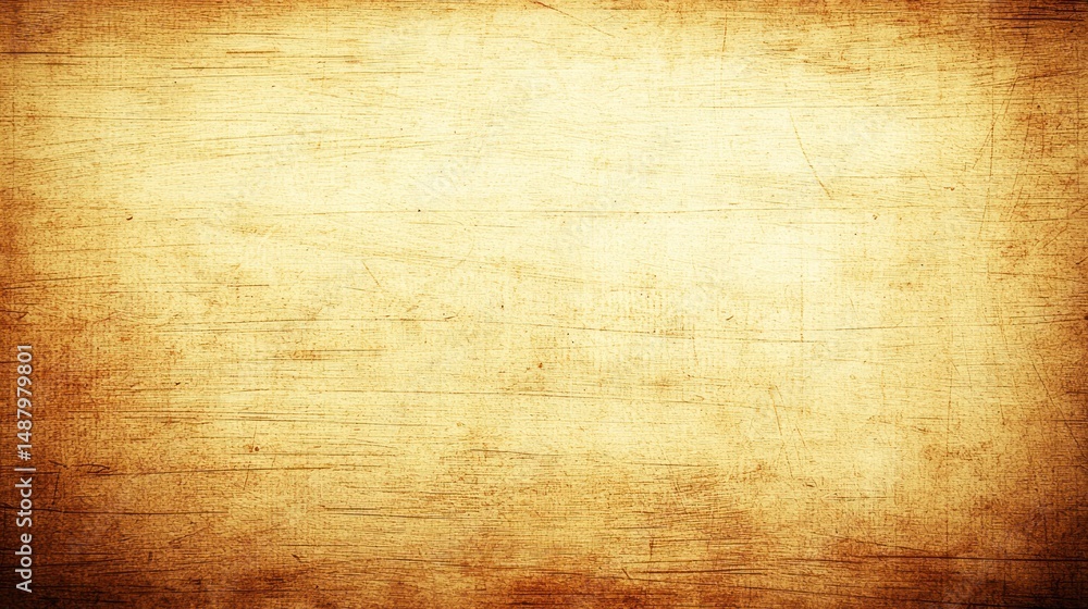 Fototapeta premium Aged, textured surface of a light golden wooden plank.