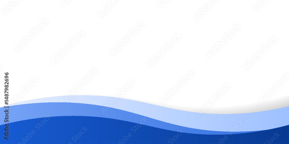 Obraz premium abstract blue wave background with layered gradient curves and white space, perfect for business, tech, or creative designs.