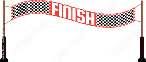 Finish Line Banner – Bold Checkered Flag Design for Racing Events, Marathons & Victory Celebrations