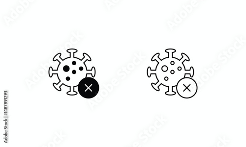 Thermviral Infectionmeter icons set Line and Glyph black vector icon stock illustration
