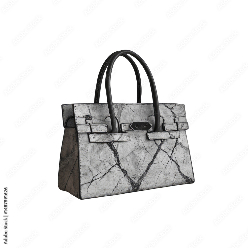 Elegant Marble-Effect Leather Handbag, Designer Fashion Accessory Elegant Marble-Effect Leather Handbag, Designer Fashion Accessory