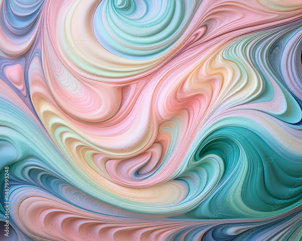 Obraz premium Symmetrical pastel marble swirl background