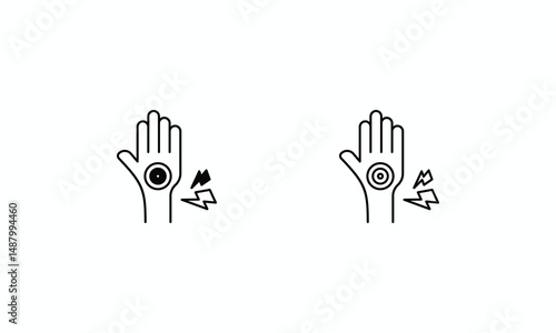 Carbuncle icons set Line and Glyph black vector icon stock illustration