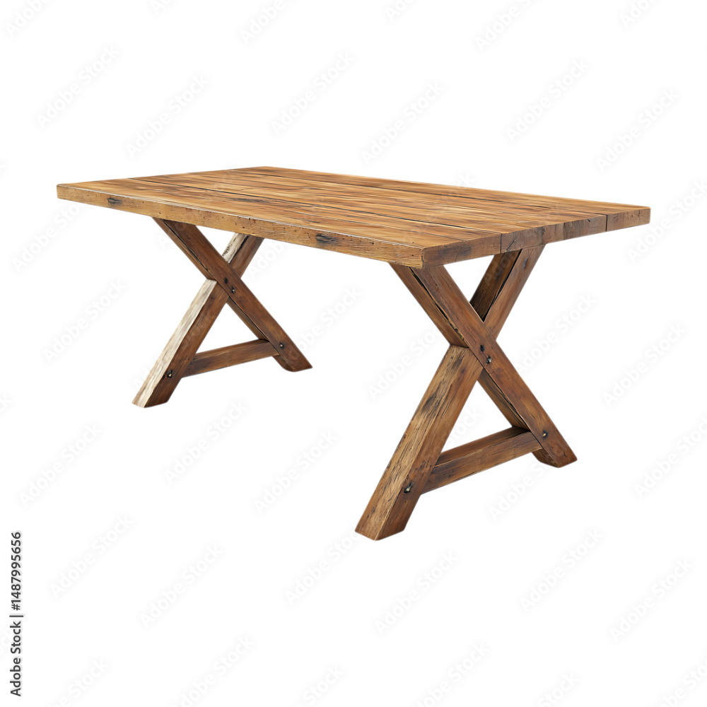 Rustic Wood XBase Dining Table Rustic Wood XBase Dining Table