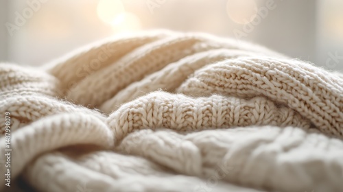Gentle waves of soft knitwear create a cozy and inviting atmosphere