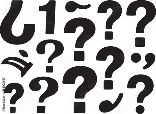a sat of Comparison of Various Punctuation Marks and Symbols in Typography