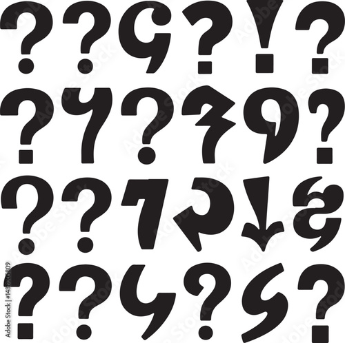 a sat of Comparison of Various Punctuation Marks and Symbols in Typography