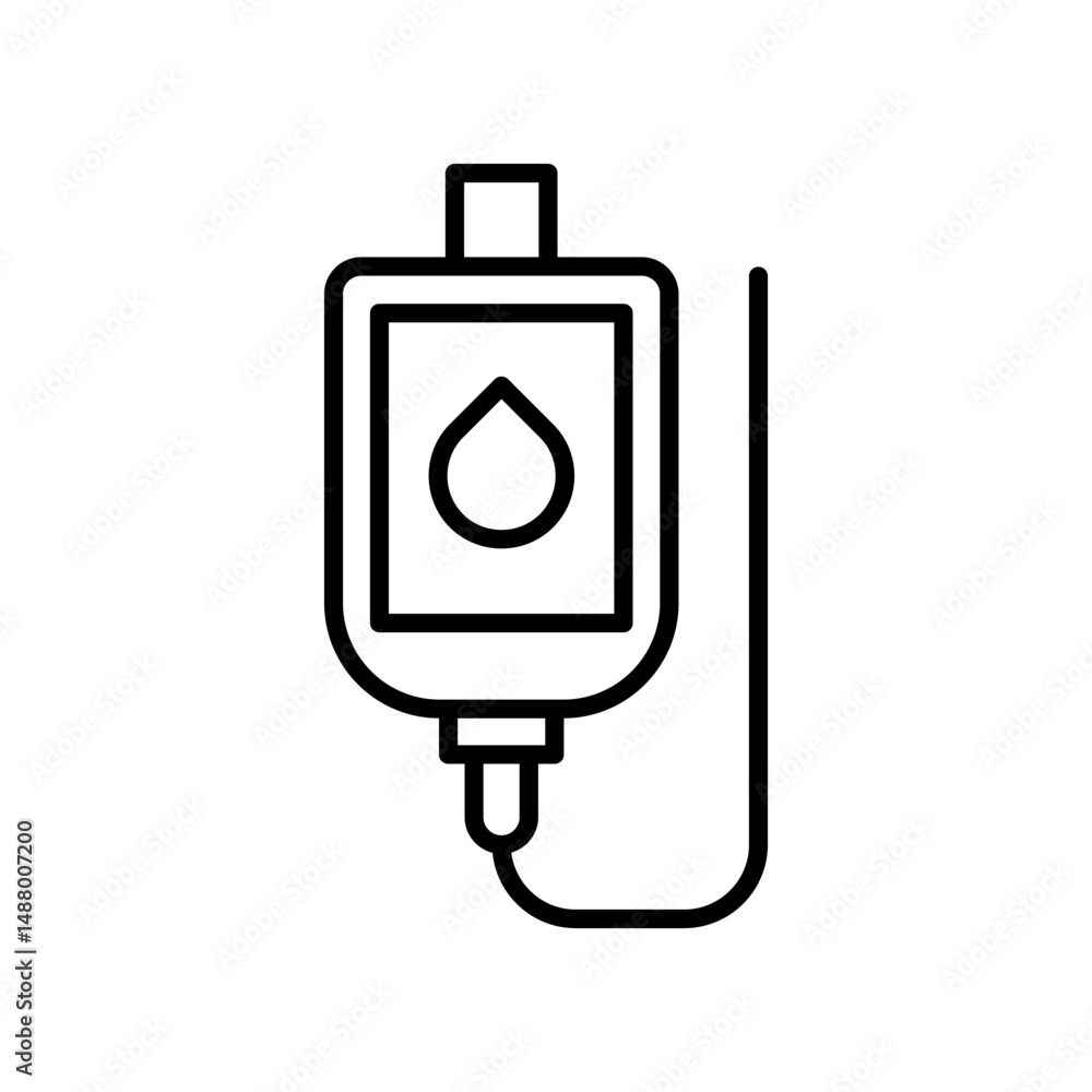 Obraz premium Minimalist Medical Infusion Bag Icon for Healthcare and Medical Concepts