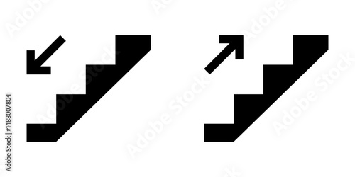 Stairs up and down pictogram. stairs sign illustration. stairs icon.