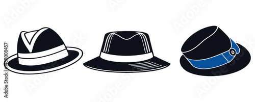black and white hats