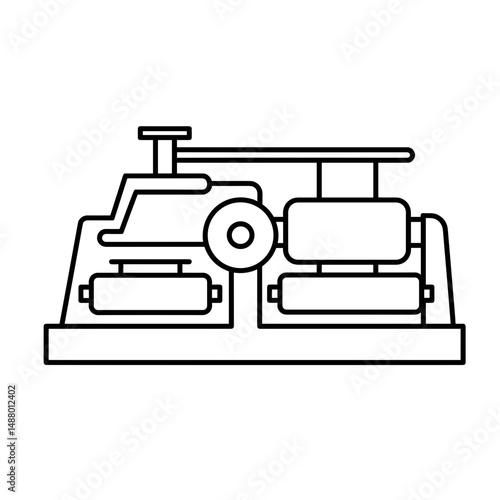 Rolling mill machinery for metallurgy industry icon concept  