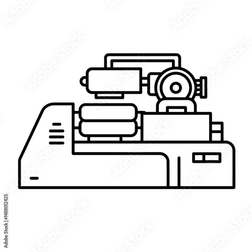 Rolling mill machinery illustration in industrial style  