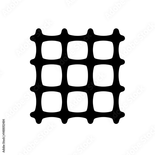 Wire mesh pattern in black icon representing metallurgy industry  