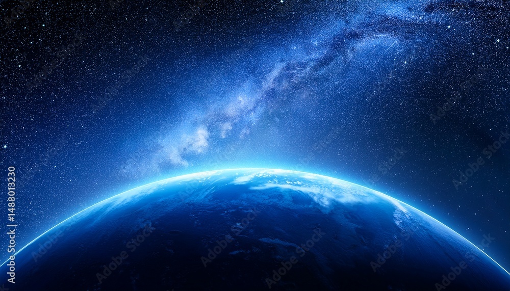 Fototapeta premium blue planet in space