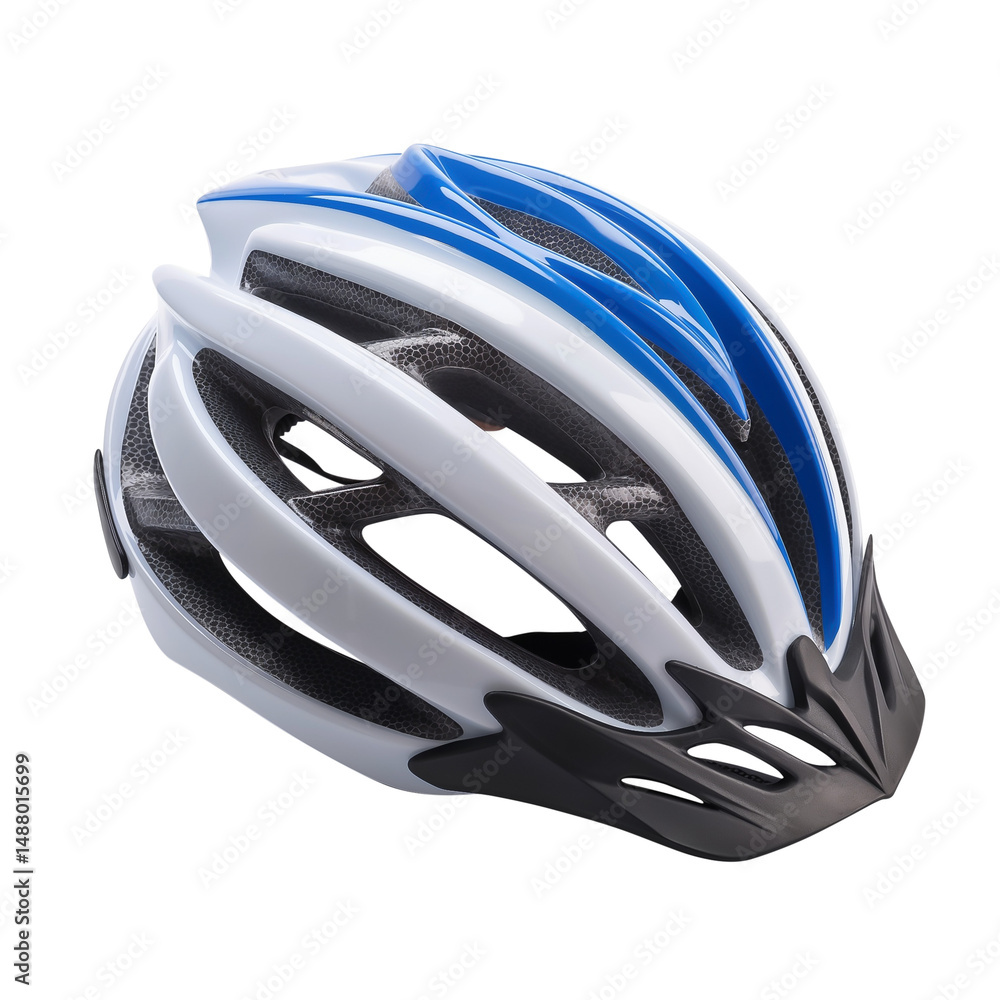 Fototapeta premium Photo of a bicycle helmet, isolated on white