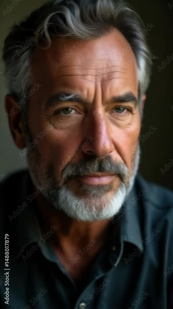 A Middle Eastern man with a salt and pepper beard gazes thoughtfully, showcasing his wisdom and experience in a softly lit environment A Middle Eastern man with a salt and pepper beard gazes thoughtfully, showcasing his wisdom and experience in a softly lit environment