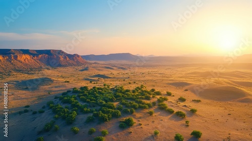 Wallpaper Mural Breathtaking Desert Sunset with Vivid Orange and Red Skies Casting Warm Glow on Dunes Creating a Tranquil and Majestic Evening Landscape Scene Torontodigital.ca