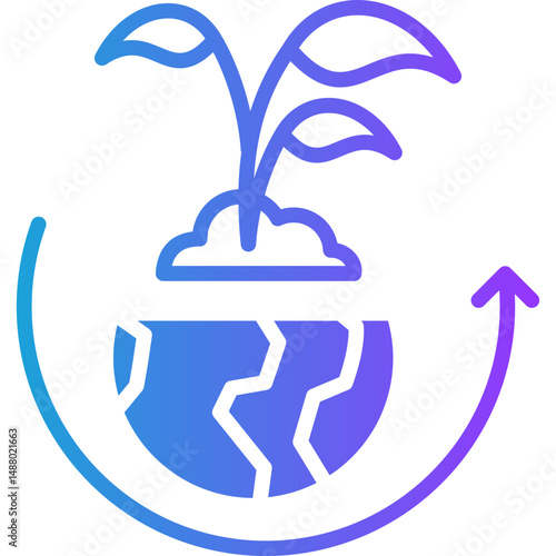Sustainability Continuous glyph gradient icon