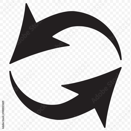 Refresh icon vector. Green recycle vector icon symbol. Repeat and reload icons set and arrow rotation circle. Sync icon symbol convert button sign on Transparent Background. EPS 10.