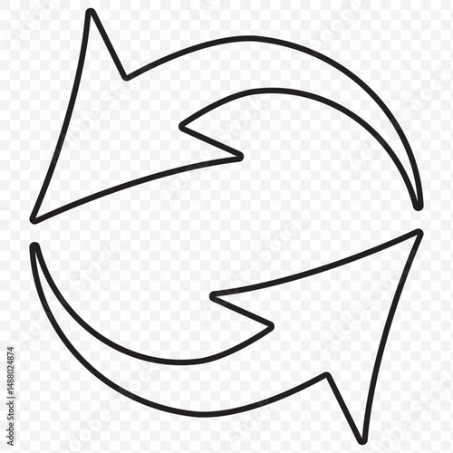 Refresh icon vector. Green recycle vector icon symbol. Repeat and reload icons set and arrow rotation circle. Sync icon symbol convert button sign on Transparent Background. EPS 10.