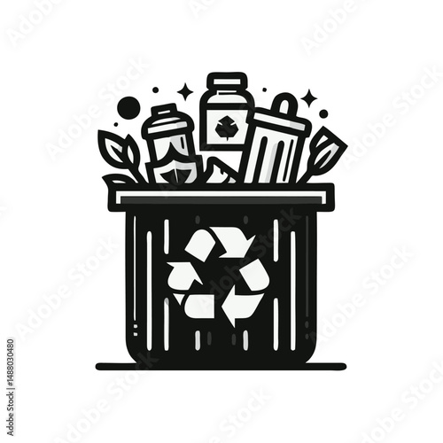 recycling bin vector logo icon