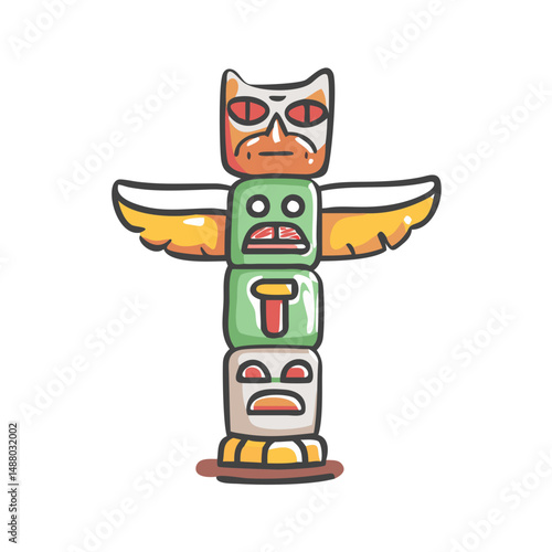 totem pole icon, totem pole vector illustration-simple illustration of totem pole, perfect for totem pole logos and icons