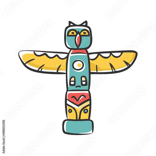 totem pole icon, totem pole vector illustration-simple illustration of totem pole, perfect for totem pole logos and icons
