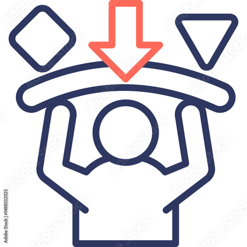 Resistance line color icon