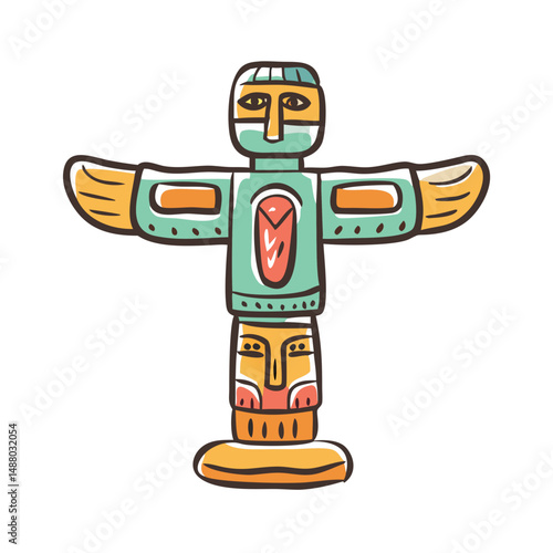 totem pole icon, totem pole vector illustration-simple illustration of totem pole, perfect for totem pole logos and icons